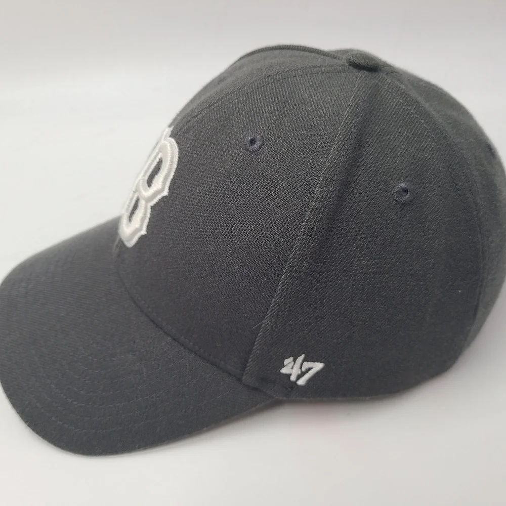 Boston Red Sox Hat Adjustable 47 Brand Gray White‎ MLB Baseball Wool Blend Men